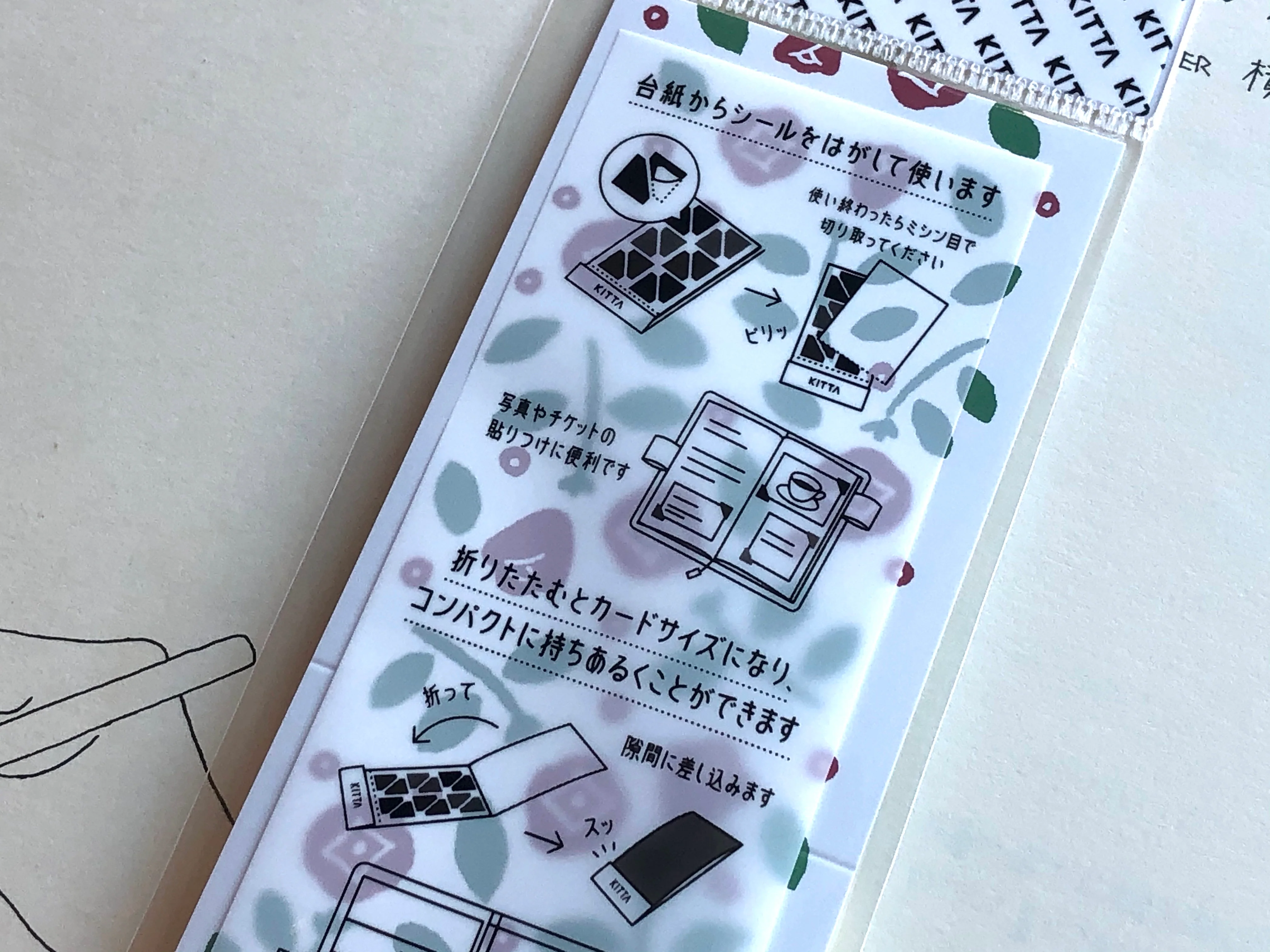 Kitta Portable Washi Tape - Card Frame - Flowers - Image 3